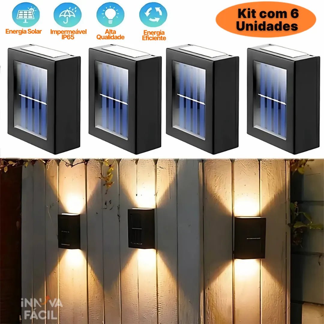 Luz Solar LED para Cerca com Sensor de Luz e Energia Solar | Innova Fácil