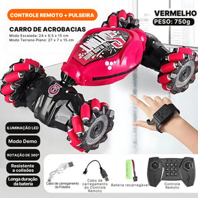 Carro de Acrobacias RC com Controle Remoto e Luz LED | Innova Fácil