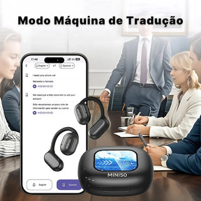 Fone Bluetooth Miniso Tradutor com Tela Touch | Innova Fácil