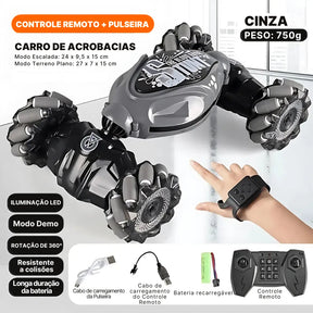 Carro de Acrobacias RC com Controle Remoto e Luz LED | Innova Fácil
