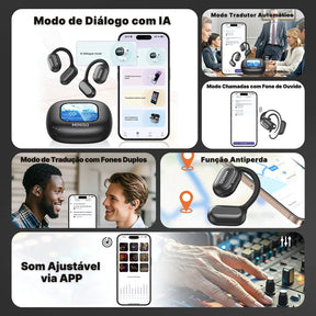 Fone Bluetooth Miniso Tradutor com Tela Touch | Innova Fácil