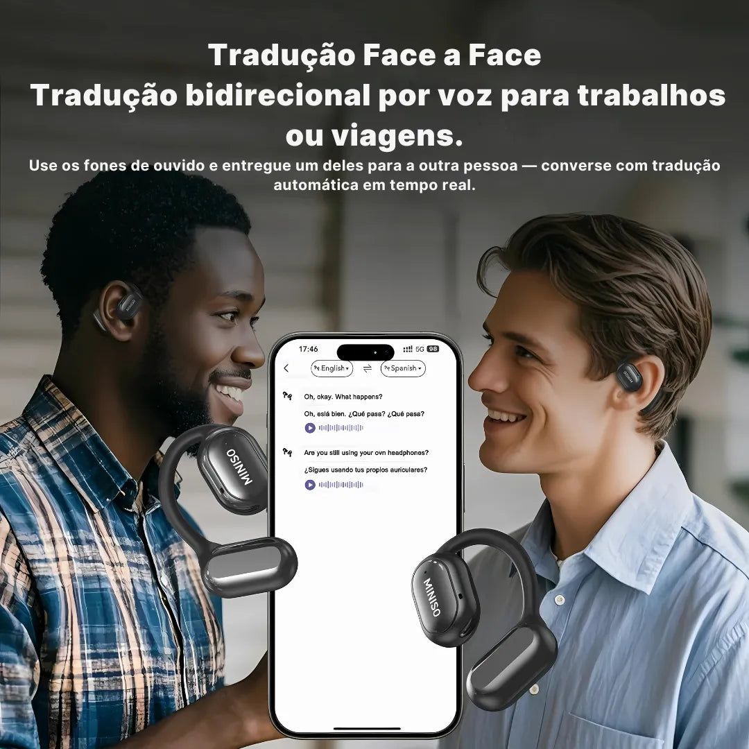 Fone Bluetooth Miniso Tradutor com Tela Touch | Innova Fácil