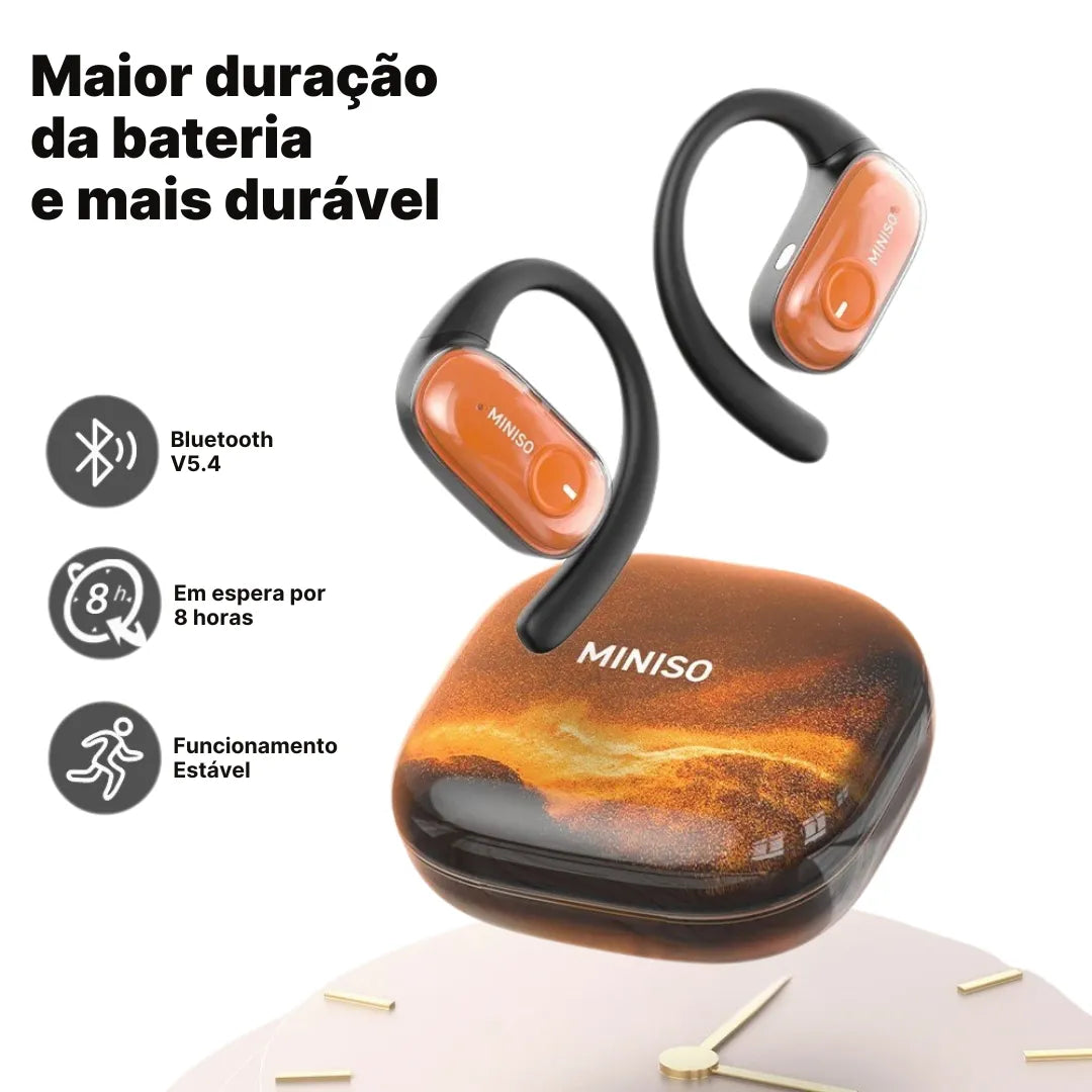 Fone Bluetooth Miniso MS185 com Estojo de Areia Movediça e Bateria de 40h | Innova Fácil