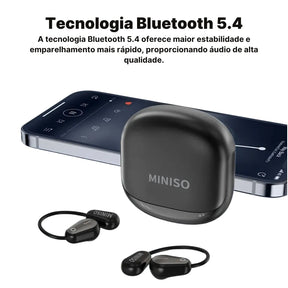 Fone Tradutor Miniso M97 Bluetooth 5.4 com Cancelamento de Ruído e 70 Horas de Bateria | Innova Fácil