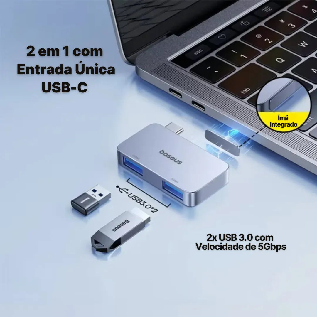 Adaptador USB-C Baseus 9 em 1 com HDMI 4K, Thunderbolt 3 e 3x USB 3.0 | Innova Fácil