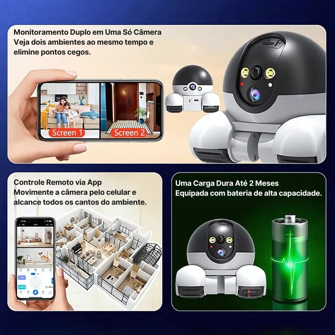 Câmera De Segurança SeC24  Wi-Fi Com Lente Dupla E Visão Panorâmica 360° Para Pets | Innova Fácil