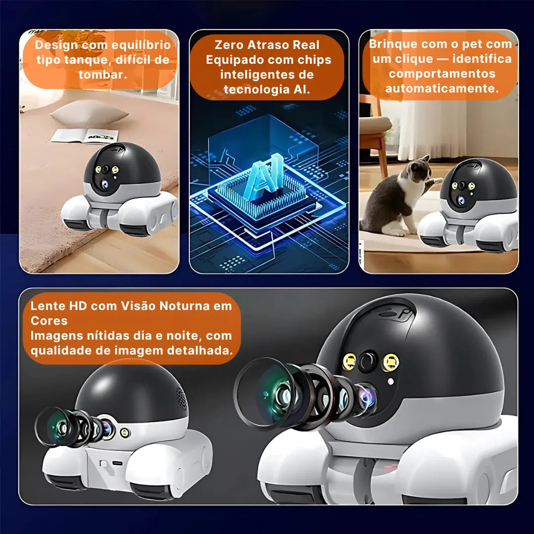 Câmera De Segurança SeC24  Wi-Fi Com Lente Dupla E Visão Panorâmica 360° Para Pets | Innova Fácil