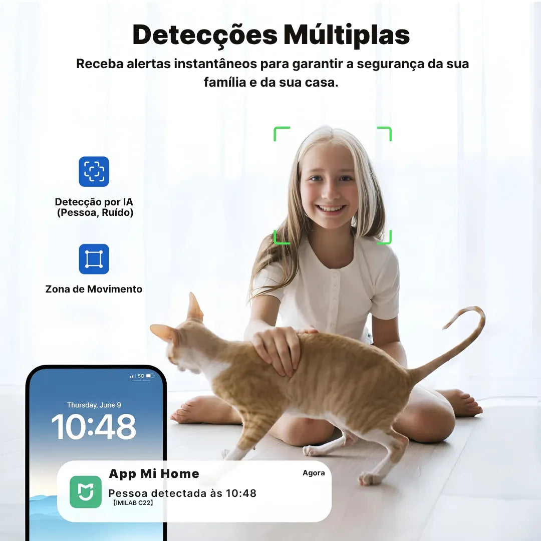 Câmera De Segurança Wi-Fi 3K IMILAB C22 Com Visão Noturna Colorida E Rotação 360° | Innova Fácil