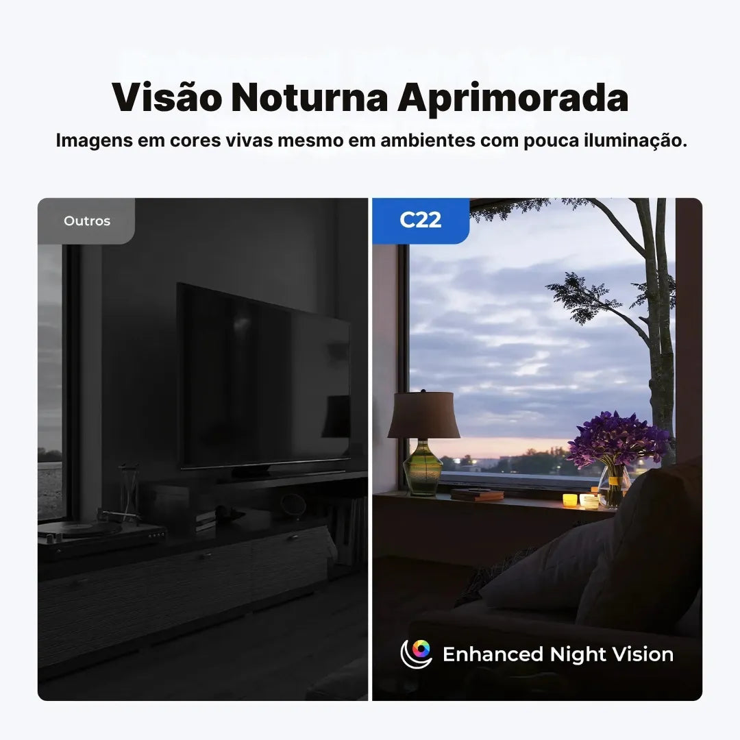 Câmera De Segurança Wi-Fi 3K IMILAB C22 Com Visão Noturna Colorida E Rotação 360° | Innova Fácil