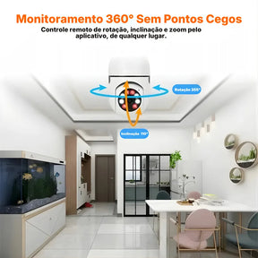 Câmera Lâmpada 1080p HD WiFi PTZ Com Visão Noturna E Áudio Bidirecional | Innova Fácil