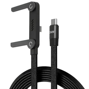 Cabo De Carregamento 240W Dobrável Com Suporte Integrado E Conector 90° | Innova Fácil