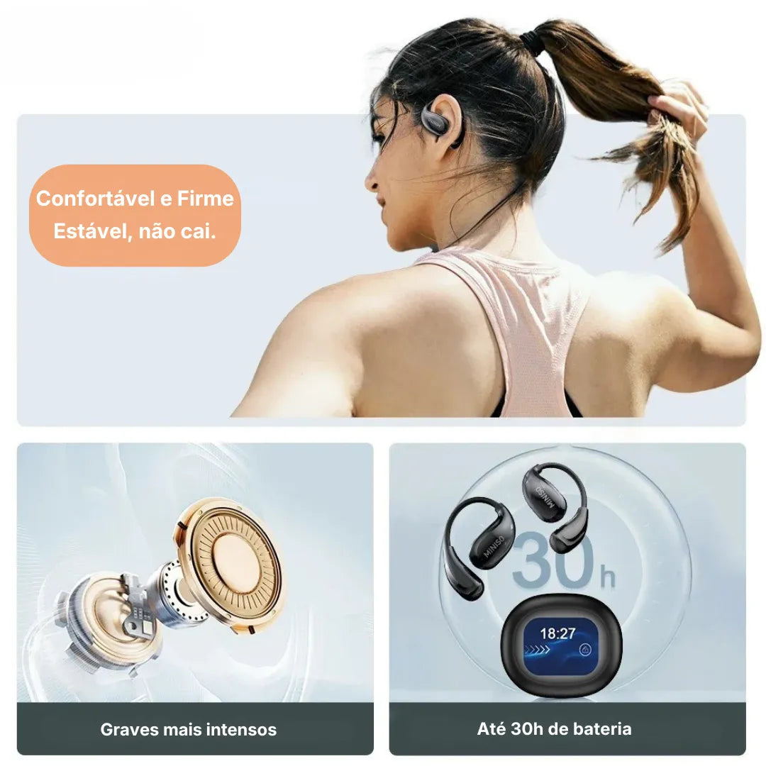 Fone Bluetooth Miniso MS189 Com Tradução AI E Tela Touch Colorida | Innova Fácil