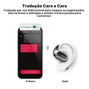 Fone Bluetooth Lenovo ERAZER X5 com Tradução em Tempo Real e Bateria de 42h | Innova Fácil