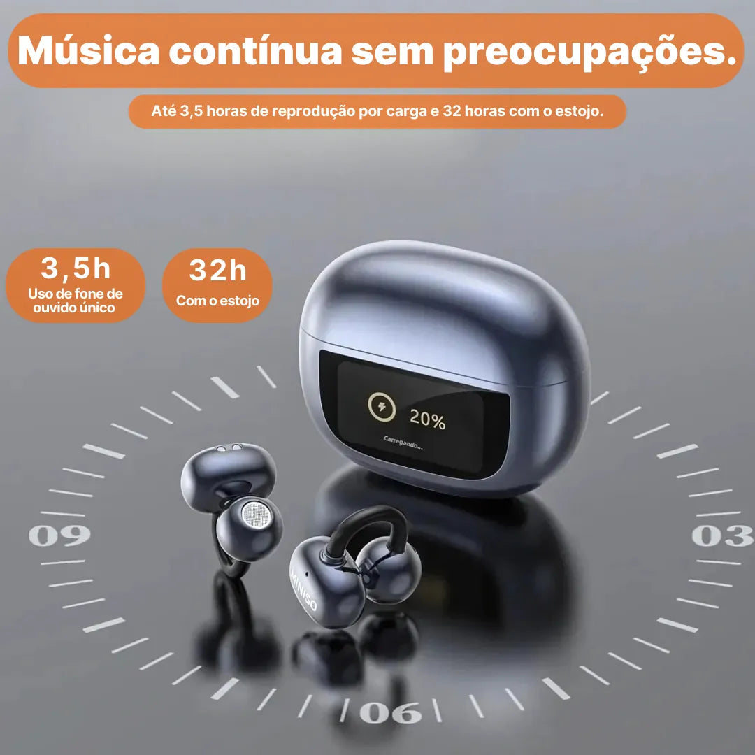 Fone Bluetooth MINISO MS212 com Monitor Cardíaco e Controle Touch | Innova Fácil