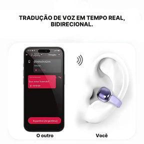 Fone Bluetooth Com Tradutor AI + Case Organizadora