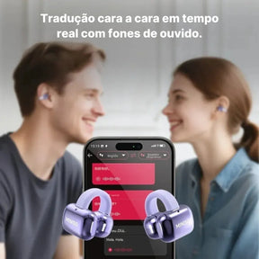 Fone Bluetooth Com Tradutor AI + Case Organizadora
