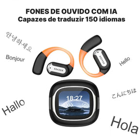 Fone Bluetooth Tradutor ERAZER XF32 Com I.A, Gancho Esportivo e Som OWS | Innova Fácil