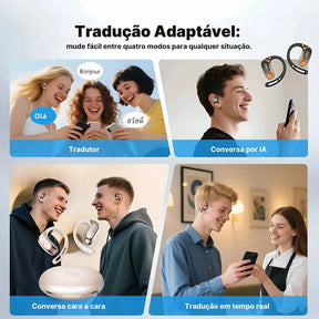 Fone Bluetooth Tradutor Com Controle De Toque E Tradutor Para 135 Idiomas