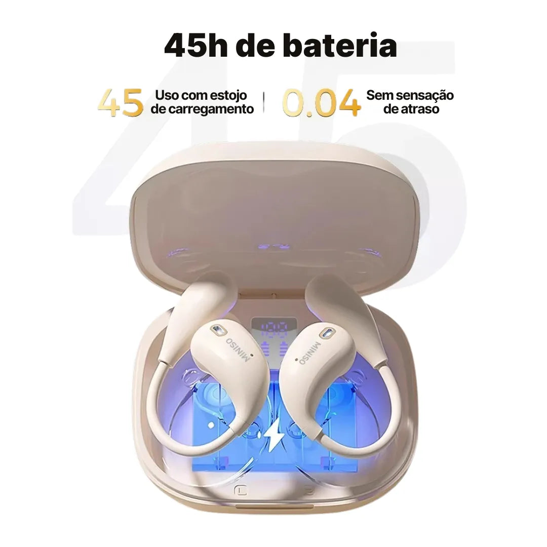 Fone Bluetooth Tradutor MINISO X33 com Baixa Latência e Bateria 45h | Innova Fácil