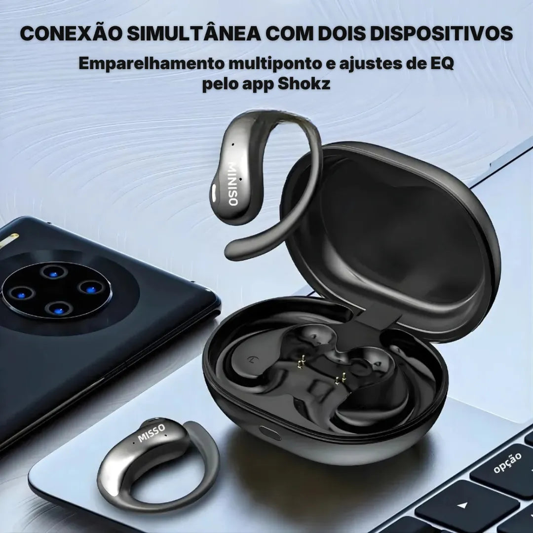 Fone Miniso MS188 Tradutor Bluetooth com Tela Touch e IA  – Tradução em Tempo Real e Conectividade Avançada | Innova Fácil