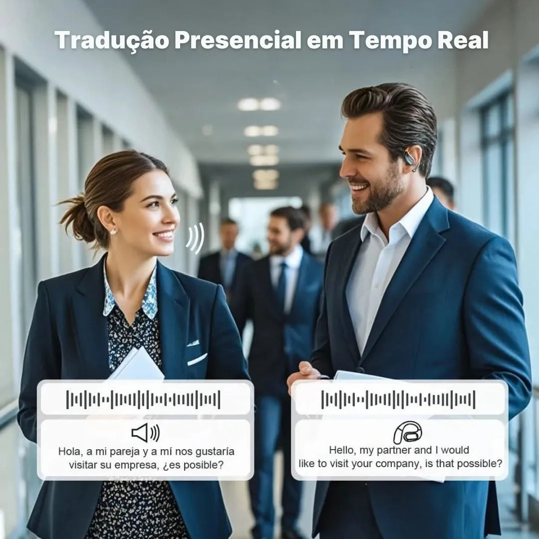 Fone Tradutor Bluetooth Erazer Tradução em Tempo Real,  Open-Ear | Innova Fácil