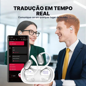 Fone Tradutor Bluetooth Erazer XF56 Open-Ear OWS, Som Envolvente e AI Translator | Innova Fácil