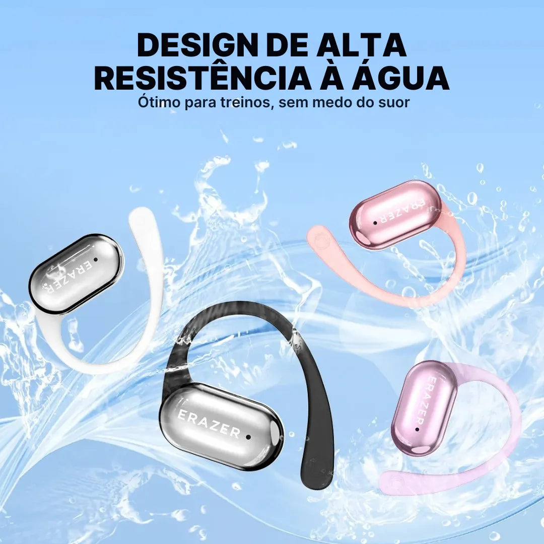 Fone Tradutor Bluetooth Erazer XF56 Open-Ear OWS, Som Envolvente e AI Translator | Innova Fácil