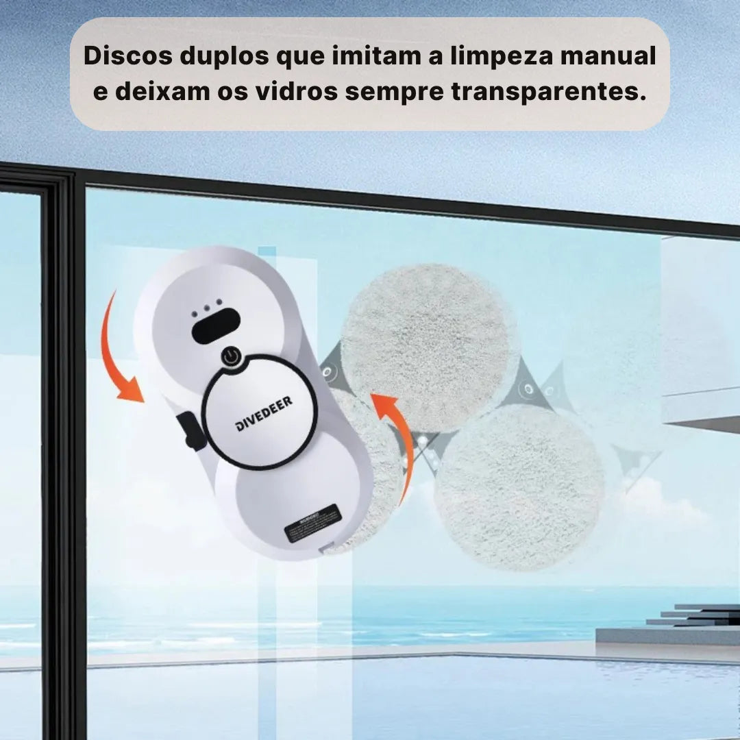 Limpador de Vidros Elétrico DIVEDEER 2800Pa e Controle Remoto | Innova Fácil