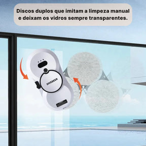 Limpador de Vidros Elétrico DIVEDEER 2800Pa e Controle Remoto | Innova Fácil