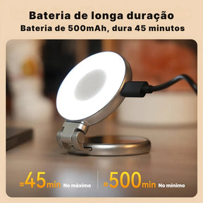 Luz de Preenchimento Magnética TELESIN Magsafe 360° com Espelho e 3 Modos de Iluminação | Innova Fácil