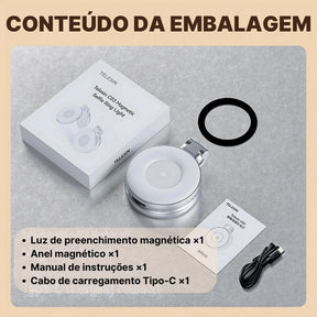 Luz de Preenchimento Magnética TELESIN Magsafe 360° com Espelho e 3 Modos de Iluminação | Innova Fácil