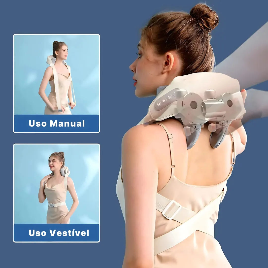 Massageador RelaxPro 6D com Aquecimento e Bateria Recarregável | Innova Fácil