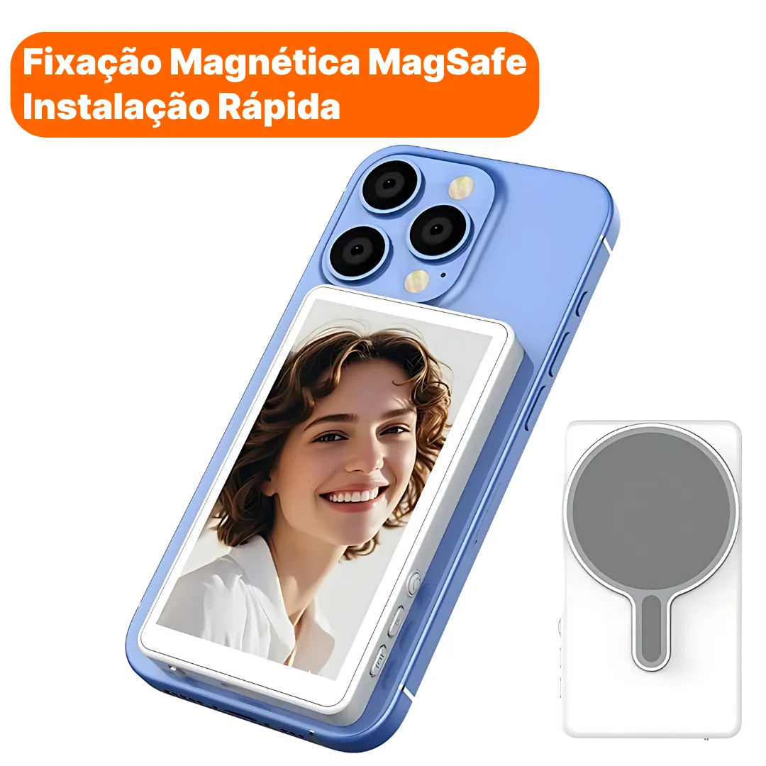 Tela Magnética De Selfie RK-X40 Com Espelhamento Sem Fio E Fixação Por Ímã | Innova Fácil