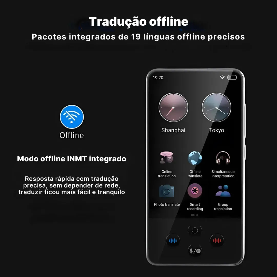 Tradutor Inteligente S85 Pro com Tradução Offline e Tela Touch | Innova Fácil