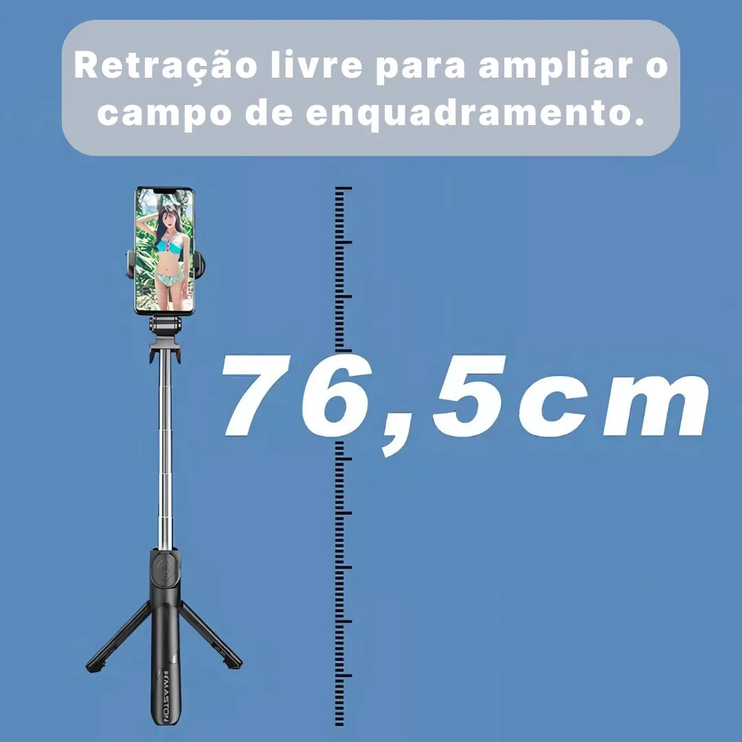 Tripé Pau De Selfie Bluetooth VistaGo Baseus Ajuste Telescópico E Rotação 360° | Innova Fácil