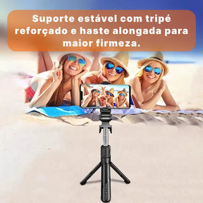 Tripé Pau De Selfie Bluetooth VistaGo Baseus Ajuste Telescópico E Rotação 360° | Innova Fácil